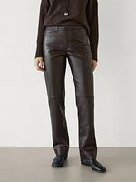 Straight-leg nappa leather trousers