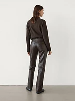 Straight-leg nappa leather trousers