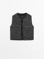 Knit vest with tie details