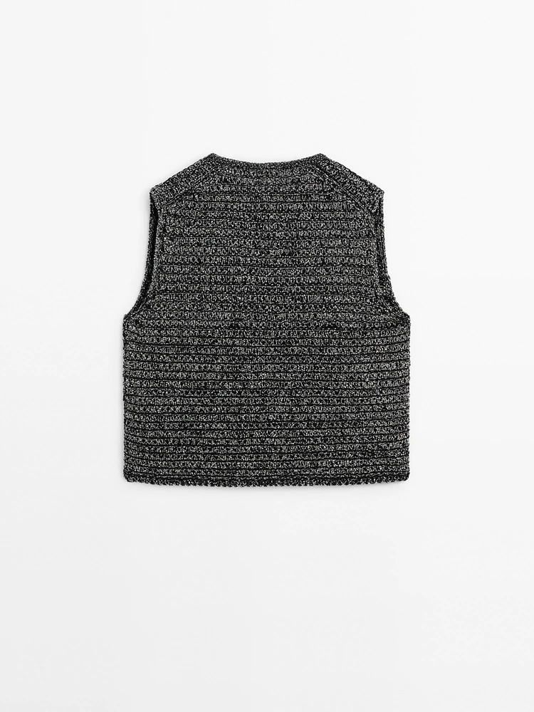 Knit vest with tie details