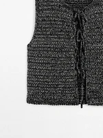 Knit vest with tie details