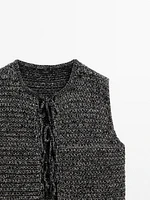 Knit vest with tie details