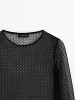 Cropped openwork sweater