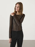 Cropped openwork sweater