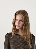 Cropped openwork sweater