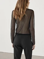 Cropped openwork sweater