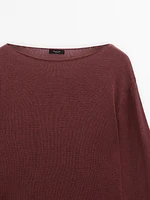 Purl knit sweater