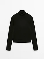 High neck knit jumper