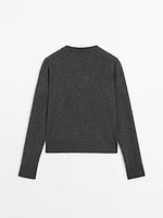 100% cashmere crew neck cardigan