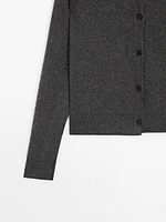 100% cashmere crew neck cardigan