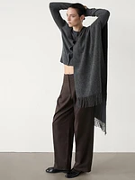 100% cashmere crew neck cardigan