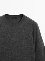 Long crew neck sweater