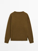 Long brushed cashmere blend sweater