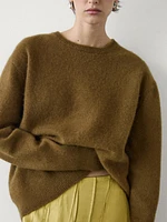 Long brushed cashmere blend sweater