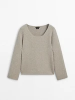 Purl knit sweater