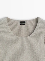 Purl knit sweater