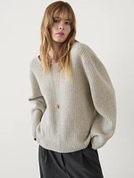 Purl knit sweater