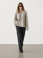 Purl knit sweater