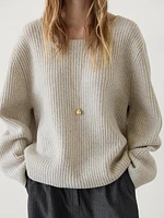 Purl knit sweater