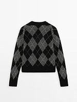 Argyle crew neck sweater