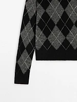 Argyle crew neck sweater