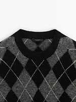 Argyle crew neck sweater