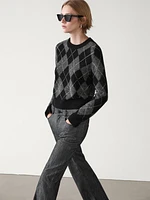 Argyle crew neck sweater