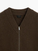 100% wool V-neck cardigan