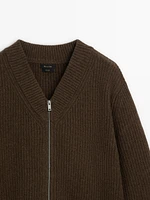 100% wool V-neck cardigan