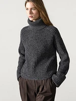 Knit turtleneck sweater