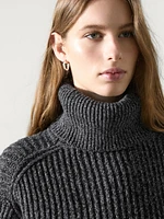 Knit turtleneck sweater