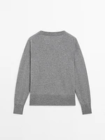 Knit 100% cashmere V-neck sweater