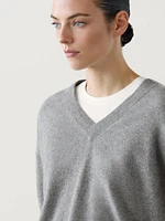 Knit 100% cashmere V-neck sweater