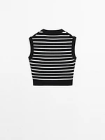 Striped knit vest