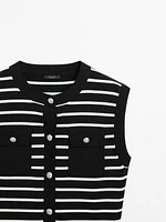 Striped knit vest