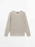 Oversize crew neck knit sweater