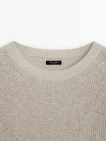 Oversize crew neck knit sweater