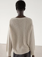 Oversize crew neck knit sweater