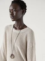 Oversize crew neck knit sweater