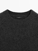 Brushed wool blend short sleeve sweater