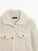 Knit cardigan with pocket details