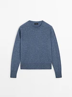 Wool blend round neck sweater