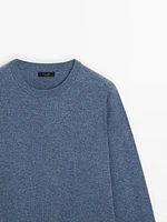 Wool blend round neck sweater