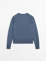 Wool blend round neck sweater