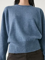 Wool blend round neck sweater