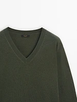 Wool blend V-neck sweater