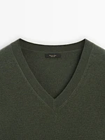 Wool blend V-neck sweater