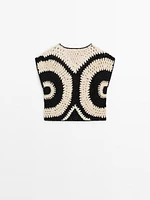 Crochet top with contrast detail