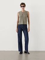 Ribbed knit vest with pocket details