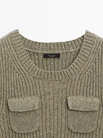 Ribbed knit vest with pocket details